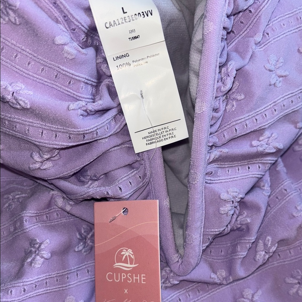 Cupshe Lilac Floral Swimsuit - Picture 5 of 6